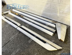 Молдинги Lexus LX600 LX500d на двери белые, хром