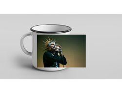 Кружка металлическая эмалированная Король и Шут №10