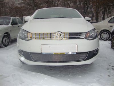 Защита радиатора Volkswagen Polo седан 2010-2014 black