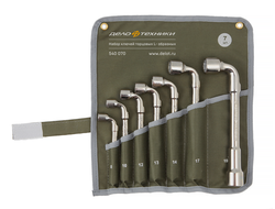 Набор ключей 8-19  (8,10,12,13,14,17,19) торцовых L-обр. сквозных, 7 предметов, в сумке  , ДТ540070