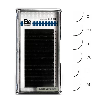 Ресницы чёрные Be PERFECT «BLACK» - MIX (16 линий)