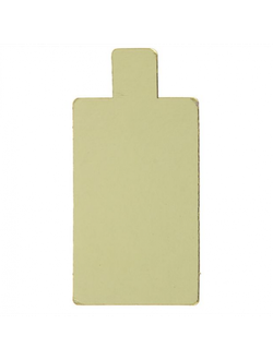 Подложка для пирожных прямоугольная с держателем 100*65 мм (золото), 0,8 мм