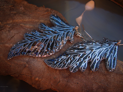 "Крылышки Полумглистой феи", серьги в стиле фэнтези