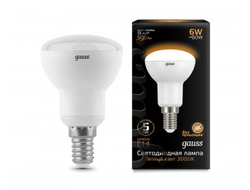 Gauss R50 E14 6W(500 lm) 2700K 2K матовая, алюм./пластик 106001106