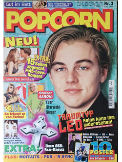 Popcorn Magazine March 1998 Leonardo DiCaprio, Aaron Carter, Gil, Backstreet Boys, Aqua, Blumchen, N