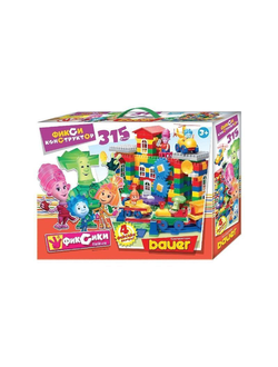 Детский развивающий конструктор Bauer Фиксики 315 деталей. Нолик, Симка, Папус, Мася - 4 объемные фигурки в Наборе!