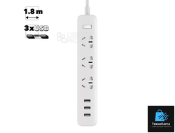 Удлинитель сетевой Xiaomi Mi Power Strip 3 with 3-Port USB 2A Fast Charge 1,8 м (белый)