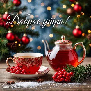 Новая открытка с добрым утром и чаем