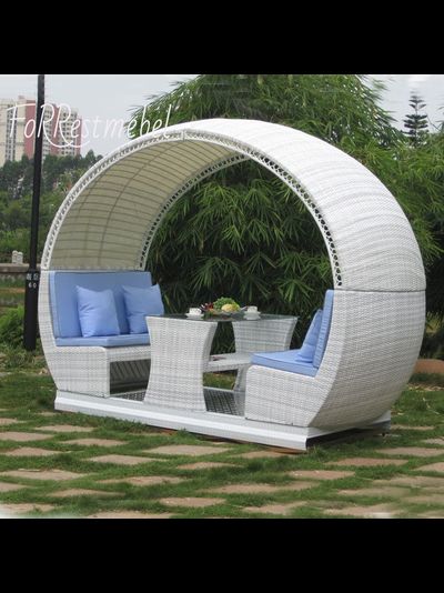 Плетенные садовые качели Isola 3 из искусственного ротанга