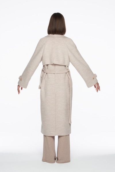 Бежевое женское пальто Флирт Россия 46 размер