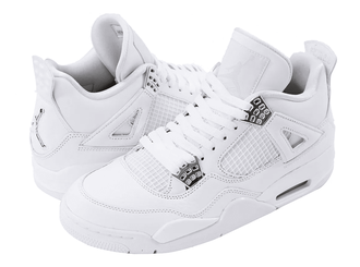 Nike Air Jordan Retro 4 Pure Money (Полностью белые) сбоку