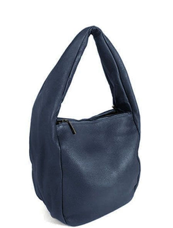 (АРТИКУЛ: 9790) СУМКА-МЕШОК ЖЕНСКАЯ, СРЕДНЕГО РАЗМЕРА, НАТУРАЛЬНАЯ КОЖА, ГРЯЗНО-СИНИЙ, ТРИ ОТДЕЛЕНИЯ НА МОЛНИЯХ, ЧЕРЕЗ ПЛЕЧО