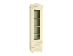 АС-1  Шкаф-пенал со стеклом ваниль/ваниль
