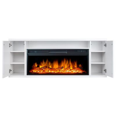 Линейный электрокамин Прованс WT с очагом Vision 42 LOG LED