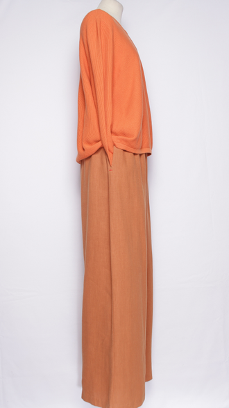 Брюки "Широкие палаццо крапива" терракот, мокко р.48-54