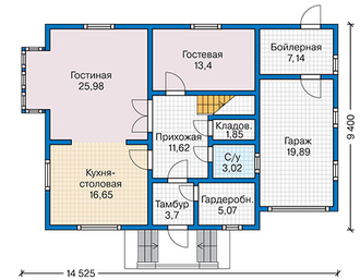 Каркасный дом, 1 этаж + мансарда, общая площадь: 245,76 кв.м