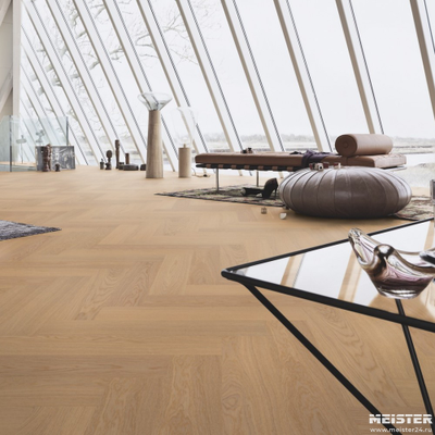 Паркетная доска PS 500 Meister Дуб гармония Чистый 8583 в интерьере