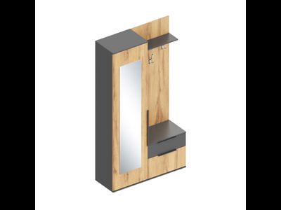 Стил Прихожая левая 1150х2100х400 Темно-серый/Дуб золотистый