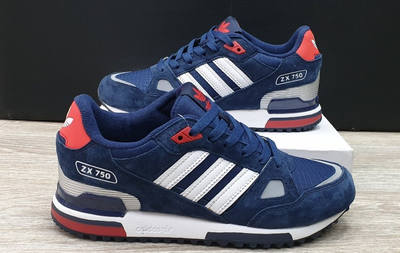 Кроссовки женские Adidas ZX 750 синие с белым