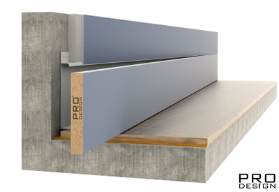 Плинтус "ВСТАВКА" скрытого монтажа Universal встраиваемый в стену шпон Американского ореха