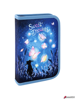 Пенал BRAUBERG с наполнением, 1 отделение, 1 откидная планка, 24 предмета, 21×14 см, «Sweet dreams». 270720