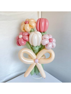 Букет из шаров мини 3 тюльпана + 2 ромашки