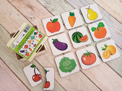 Картинки-половинки "Овощи-фрукты"