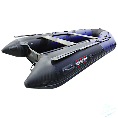 Лодка ПВХ Hunterboat Хантер Про 370Pro Спорт Синий / Чёрный
