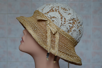 Шляпа соломенная с кружевом Vizio Италия 5740 MP