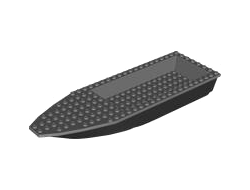 Boat, Hull Unitary 28 x 8 with Dark Bluish Gray Top  92710 / 92711 , Black (92710c01 / 6421400)