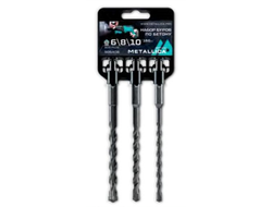 Набор буров по бетону SDS-plus METALLICA Optima 6, 8, 10 х 160/100 мм