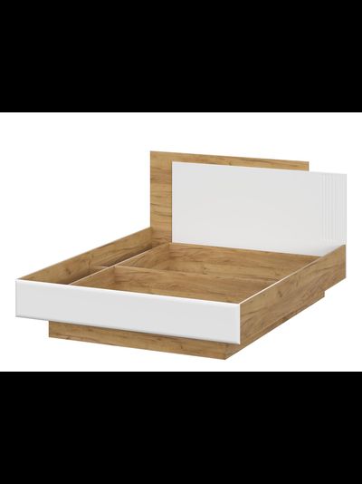 Милан Кровать двойная универсальная 1,6*2,0 Дуб Золотой/Белый Матовый (без основания)