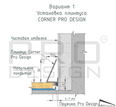 ПЛИНТУС CORNER 570 PRO DESIGN - коньяк анодированный