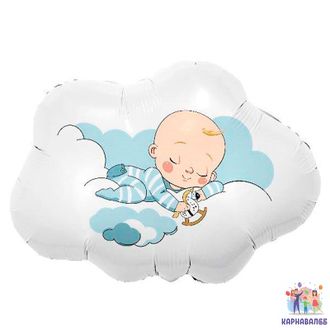 Облако 66 см фольга ( шар + гелий+ лента)