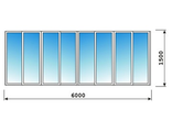 Остекление лоджии шириной 6 метров, алюминиевыми окнами