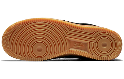 Осенние черные найки Кроссовки Nike Air Force 1 Low Black Gum женские AA0287-002