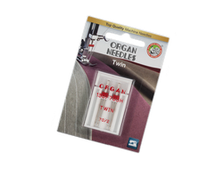Иглы для бытовых швейных машин "ORGAN" двойная  2шт. в пенале №70/2