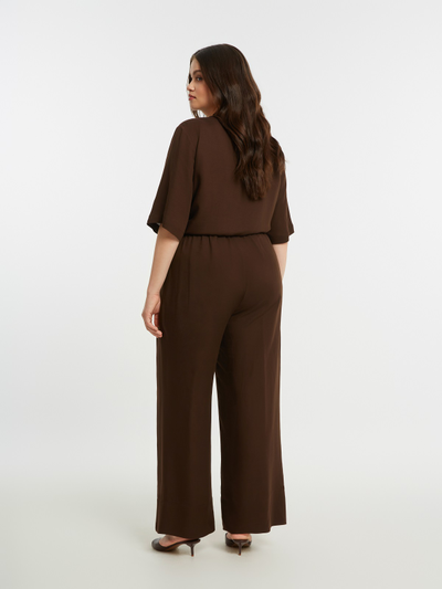 Женские летние брюки прямого кроя на кулисе