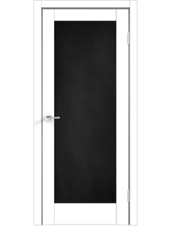 Дверь экошпон ПГ ALTO 4Z (Альто 4Z), эмалит белый, графитовая доска