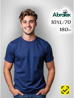 4 ABRATEX 70 (10XL) Футболка мужская ТЁМНО-СИНИЙ ХБ 100% ПРЕМИУМ 180 гр. Пенье