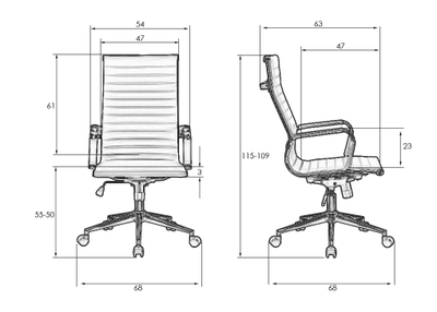 ОФИСНОЕ КРЕСЛО ДЛЯ РУКОВОДИТЕЛЕЙ DOBRIN CLARK SIMPLE, БЕЛЫЙ