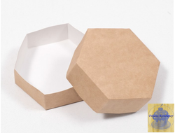 Упаковка шестигранник крафт без ламинации 9,5*9,5*3,5 см