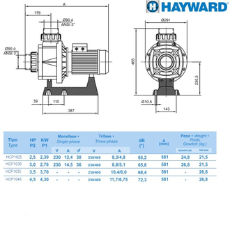 Насос Hayward HCP10301E BC300/KA300 (220V, 3HP)