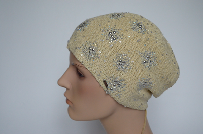 Желтый берет женский с украшениями Vizio Италия 6625