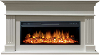 Линейный электрокамин Бруно WT с очагом Vision 42 LOG LED