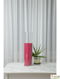 Насыпная свеча "Цилиндр 60 см", красная "Малиновый", с отдушкой "Ванильная карамель"