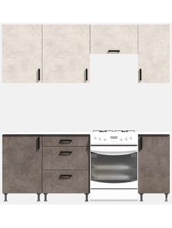 Кухня Эконом 1,5 метра (1100х400) Цвет: Цемент светлый/Цемент темный