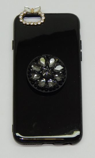 Защитная крышка iPhone 6/6S черная с попсокетом