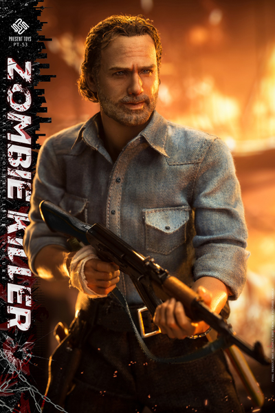 Рик Граймс (Ходячие мертвецы, Walking Dead) - КОЛЛЕКЦИОННАЯ ФИГУРКА 1/6  The Walking Dead Zombie killer (PT-sp53) - PRESENT TOYS