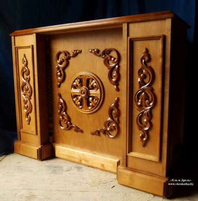 Резьба по дереву, облачение на престол, панихидный стол